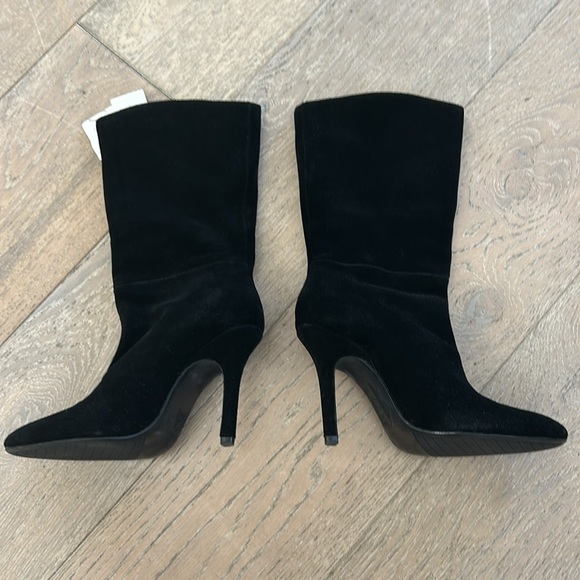 BNWT Zara Black Suede Boots Size EU 38 - Picture 3 of 5